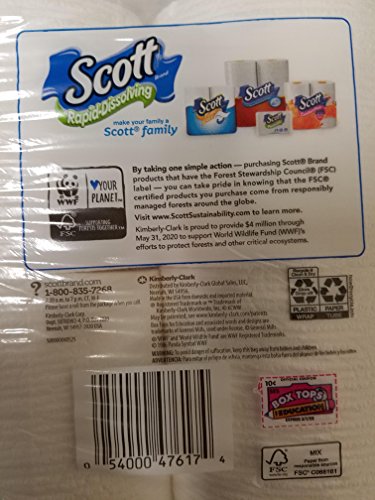Scott Rapid-Dissolving Toilet Paper, Bath Tissue for RV & Boats , 4ct packs X 12= 48 rolls