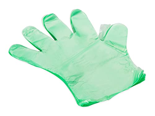 Camco Durable All Purpose RV and Camper Disposable Sanitation Gloves | Ideal in Wet or Dry Conditions | Green Non-Latex Gloves | 100 Pack (40285)