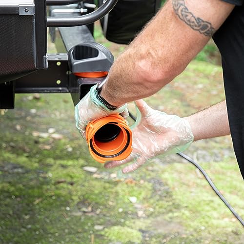 Camco Durable All Purpose RV and Camper Disposable Sanitation Gloves | Ideal in Wet or Dry Conditions | Green Non-Latex Gloves | 100 Pack (40285)