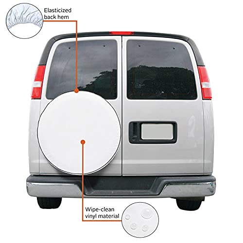 Classic Accessories Over Drive Spare Tire RV Cover, Wheels 25.5" - 26.5" Diameter, White, Weather-Resistant, All Season Protection for Trailer, Camper Wheels, Tires, Universal Trailer Accessories