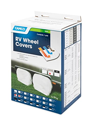 Camco 45331 Vinyl Wheel & Tire Protector, 2 pack (24 inches - 26 inches , off-white)