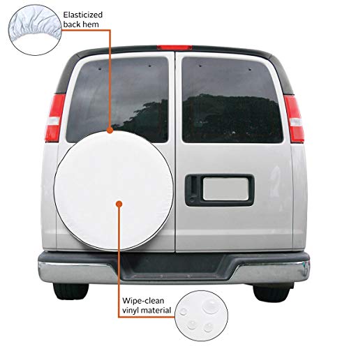 Classic Accessories Over Drive Spare Tire RV Cover, Wheels 24"-25" Diameter, White, Weather-Resistant, All Season Protection for Trailer, RV, Camper Wheels, Tires, Universal Trailer Accessories