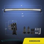 Nilight LED Light Bar 54Inch 312W Curved Off Road Driving Light Spot Flood Combo Rooftop Led Bar Work Light 24V 12V for Van Camper Wagon Car Pickup ATV UTV SUV Truck Boat, 2 Years Warranty