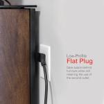 GE Pro 6-Outlet Surge Protector, 4 Ft Extension Cord, 840 Joules, Power Strip, Flat Plug, Integrated Circuit Breaker, Wall Mount, UL Listed, Black, 37051