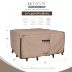 ULTCOVER Square Patio Heavy Duty Table Cover - 600D Tough Canvas Waterproof Outdoor Dining Table and Chairs General Purpose Furniture Cover Size 54 inch