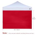 ABCCANOPY Instant Canopy SunWall 10x10 FT, 1 Pack Sidewall Only, Red