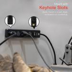 GE 6-Outlet Surge Protector, 2 Pack, 10 Ft Extension Cord, Power Strip, 600 Joules, Flat Plug, Twist-to-Close Safety Covers, Protected Indicator Light, UL Listed, Black, 54646