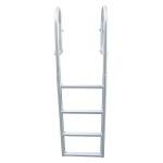 Extreme Max 3005.3473 Heavy Duty Flip-Up Dock Ladder with Comfortable Round Tube Frame - 4 Steps, 21" Step Width, 49.5" Below-Deck Reach, 300 lbs. Weight Capacity