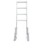 Extreme Max 3005.3473 Heavy Duty Flip-Up Dock Ladder with Comfortable Round Tube Frame - 4 Steps, 21" Step Width, 49.5" Below-Deck Reach, 300 lbs. Weight Capacity