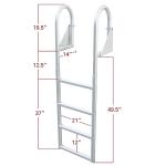 Extreme Max 3005.3473 Heavy Duty Flip-Up Dock Ladder with Comfortable Round Tube Frame - 4 Steps, 21" Step Width, 49.5" Below-Deck Reach, 300 lbs. Weight Capacity