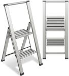 Step Ladder 2 Step Folding, Decorative - Modern Beautiful Aluminum, Ultra Slim Profile, Anti Slip Steps, Sturdy-Portable for Home, Office, Kitchen, Photography Use,by SORFEY