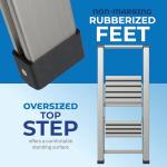 Step Ladder 2 Step Folding, Decorative - Modern Beautiful Aluminum, Ultra Slim Profile, Anti Slip Steps, Sturdy-Portable for Home, Office, Kitchen, Photography Use,by SORFEY