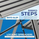 Step Ladder 2 Step Folding, Decorative - Modern Beautiful Aluminum, Ultra Slim Profile, Anti Slip Steps, Sturdy-Portable for Home, Office, Kitchen, Photography Use,by SORFEY