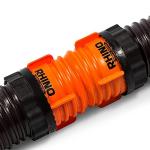 Camco RhinoFLEX Swivel Coupler Fitting with Two Locking Rings - Easily Connect RhinoFLEX Sewer Hoses | Locking Ring Secures Fitting to Hose | Fits in 4" Square RV Bumper - (39821)