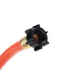 Camco RhinoFlex 10-Foot RV Clean-Out Gray/Black Water Hose with Rinser Cap | Features a 4-Way Water Pressure Blaster, Water Shut-off Valve, and is Great for Cleaning Camper Black Water Tanks (22999)