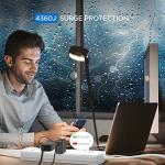 Witeem Surge Protector Power Strip with 12-Outlet (1875W/15A, 4360Joules) and 4 USB Charging Ports (5V/6A, 30W), 6Ft Extension Cord, Wall Mountable Overload Protection Outlet for Home & Office, White