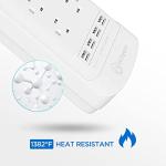 Witeem Surge Protector Power Strip with 12-Outlet (1875W/15A, 4360Joules) and 4 USB Charging Ports (5V/6A, 30W), 6Ft Extension Cord, Wall Mountable Overload Protection Outlet for Home & Office, White
