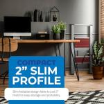 Step Ladder 2 Step Folding, Decorative - Beautiful Mahogany & Silver Aluminum, Ultra Slim Profile, Anti Slip Steps, Sturdy-Portable for Home, Office, Kitchen, Photography Use,by SORFEY