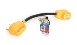 Camco PowerGrip Camper/RV Dogbone Electrical Adapter | Features 30-Amp Male (NEMA TT-30P) and 50-Amp Female (NEMA 14-50R) Ends | Rated for 125V/3750W (55185)