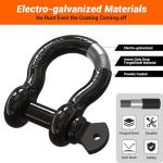 Ohuhu D Ring Shackles 3/4" 2 Pack, D Shackle Rugged 28.5 Ton (57,000 lbs) Maximum Break Strength, 4.75 Ton (9,500 Lbs) Capacity