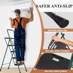 4 Step Ladder, HBTower Folding Step Stool with Tool Platform, Wide Anti-Slip Pedal, Sturdy Steel Ladder, Convenient Handgrip, Lightweight 330lbs Portable Steel Step Stool, Green and Black