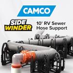 Camco 10-Foot Sidewinder RV Sewer Hose Support | Features a Lightweight, Flexible, and Durable Frame | Curves Around Obstacles | Black (43031)