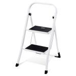 Delxo Step Ladder 2 Step Stool with Handle Heavy Duty Steel Sturdy Wide Pedal Ladder Folding Lightweight Anti-Slip Portable & Collapsible Ladder Kitchen Small Step Stool 500 lbs.White