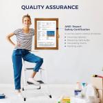 Delxo Step Ladder 2 Step Stool with Handle Heavy Duty Steel Sturdy Wide Pedal Ladder Folding Lightweight Anti-Slip Portable & Collapsible Ladder Kitchen Small Step Stool 500 lbs.White