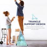 Delxo Step Ladder 2 Step Stool with Handle Heavy Duty Steel Sturdy Wide Pedal Ladder Folding Lightweight Anti-Slip Portable & Collapsible Ladder Kitchen Small Step Stool 500 lbs.White