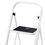 Delxo Step Ladder 2 Step Stool with Handle Heavy Duty Steel Sturdy Wide Pedal Ladder Folding Lightweight Anti-Slip Portable & Collapsible Ladder Kitchen Small Step Stool 500 lbs.White