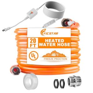 Ficstar 20FT Heated RV Water Hose with Thermostat