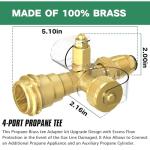 Brass 4-Port Propane Tee Kit with Hoses
