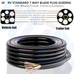 30FT 7 Way Trailer Wire Harness Kit