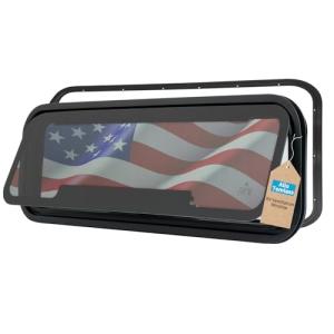 AlloTemlass RV Ventilation Window 34" W x 11" H | Universal Awning Van Bunk Window | Removable Screen| Sliding Design with Trim Rings | DOT Certified Replacement for Camper Trailers and Motorhomes