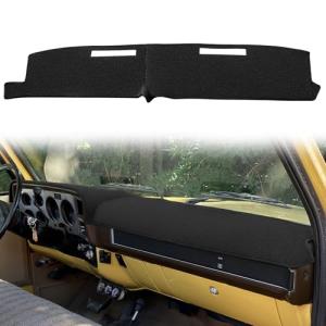 Yiz Dash Cover Mat Custom Fit for 1981-1991 Chevrolet Chevy C/K/R/V Series Suburban Blazer,GMC C/K/R/V Series Jimmy,Dashboard Cover Pad Cap Carpet Protector (Black) J22