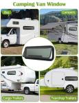 AlloTemlass RV Ventilation Window 34" W x 11" H | Universal Awning Van Bunk Window | Removable Screen| Sliding Design with Trim Rings | DOT Certified Replacement for Camper Trailers and Motorhomes