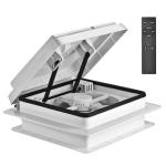 EcoSynic Quiet RV Roof Vent with Rain Sensor, Automatic RV Vent with Reversible Ventilation, 12 Volt RV Fan with Max Air, 14" x 14" RV Ceiling Fan Replacement for Enclosed Trailer, Motorhome, Van