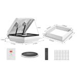 EcoSynic Quiet RV Roof Vent with Rain Sensor, Automatic RV Vent with Reversible Ventilation, 12 Volt RV Fan with Max Air, 14" x 14" RV Ceiling Fan Replacement for Enclosed Trailer, Motorhome, Van