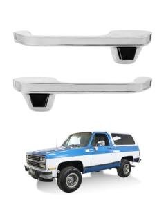 Metal Exterior Door Handles (Pair), Compatible with 1973-1991 Chevy C/K/R/V 10 20 30 1500 2500 3500, GMC C/K 15 25 35 R/V 1500 2500 3500 Pickup Suburban Blazer, Front Left & Right, OE# 77047 90025