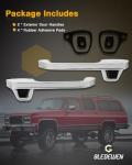 Metal Exterior Door Handles (Pair), Compatible with 1973-1991 Chevy C/K/R/V 10 20 30 1500 2500 3500, GMC C/K 15 25 35 R/V 1500 2500 3500 Pickup Suburban Blazer, Front Left & Right, OE# 77047 90025