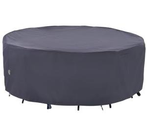F&J Outdoors Outdoor Patio Furniture Covers, Waterproof UV Resistant Anti-Fading Cover for Large Round Table Chairs Set, Grey, 84 inch Diameter