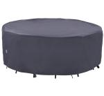 F&J Outdoors Outdoor Patio Furniture Covers, Waterproof UV Resistant Anti-Fading Cover for Large Round Table Chairs Set, Grey, 84 inch Diameter
