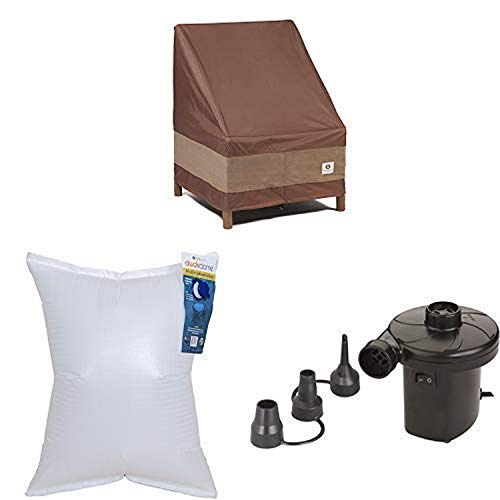 Duck Covers Ultimate Patio Chair Cover, 32-Inch with Duck Dome Airbag, 32"L x 24"W and Duck Dome Airbags Electric Air Pump