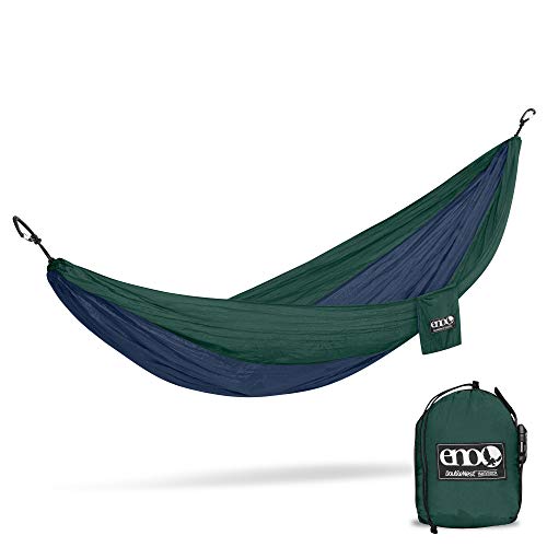 ENO, Eagles Nest Outfitters DoubleNest Lightweight Camping Hammock, 1 to 2 Person, Navy/Forest
