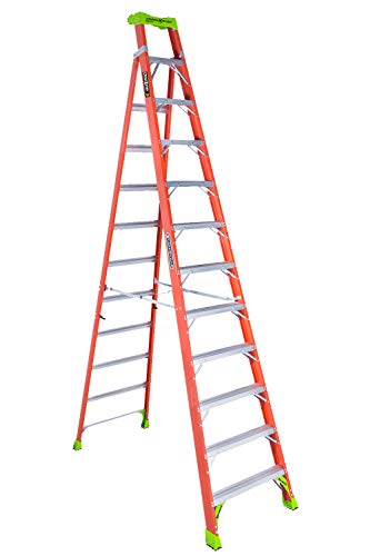 Louisville Ladder FXS1512 Cross Step/Shelf Ladder, 12-Feet, Orange