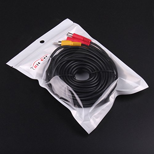 RCA DC Power Audio Video AV Extension Cable for CCTV Security Car Tuck Bus Trailer Reverse Parking Camera 10 Meters 32Ft by HitCar
