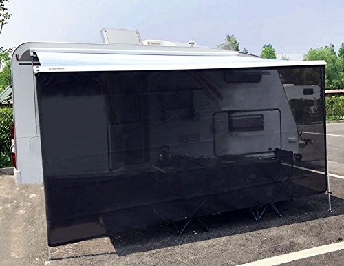 Tentproinc RV Awning Sun Shade 7' X 17' 3'' Black Mesh Screen UV Sunshade Block Complete Kits Motorhome Camping Trailer SunBlocker Tarp Canopy Shelter - 3 Years Limited Warranty