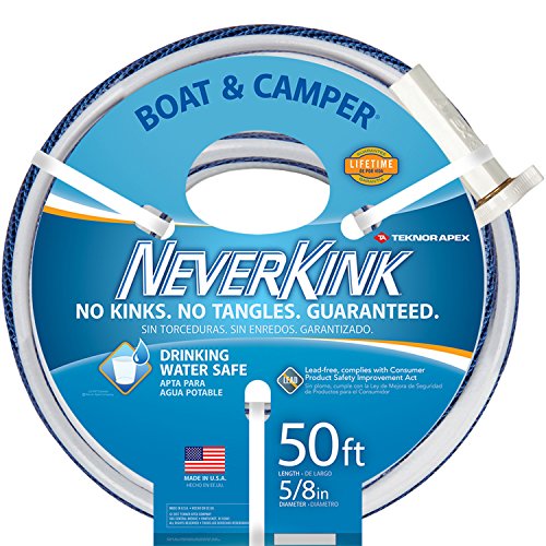 Teknor Apex NeverKink, 8612-50 Boat and Camper, Drinking Water Safe Hose, 5/8-Inch-by-50-Foot