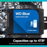 Western Digital 2TB WD Blue SA510 SATA Internal Solid State Drive SSD - SATA III 6 Gb/s, 2.5"/7mm, Up to 560 MB/s - WDS200T3B0A