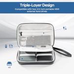 ProCase Hard Drive Case for Canvio Basics Western Digital WD Elements My Passport Seagate Portable Backup Plus Slim 1TB 2TB 3TB 4TB USB 2.5, Portable External Case for 2 Hard Drives -Black